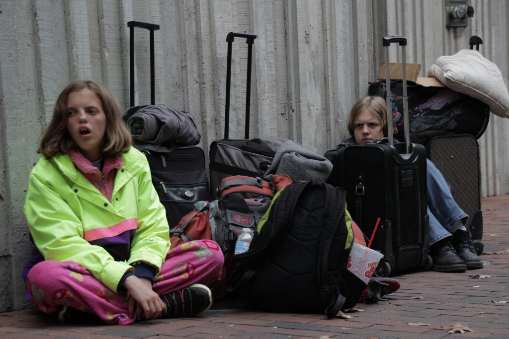 homeless family on the streets